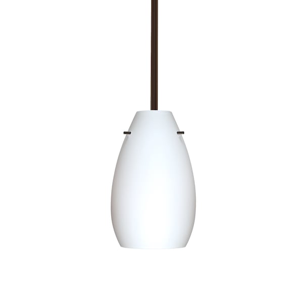 Besa Lighting Pera 9 Stem Pendant, Opal Matte, Bronze Finish, 1x9W LED 1TT-412607-LED-BR - main